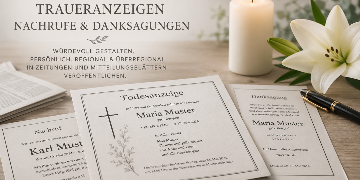 Todesanzeigen Nachrufe Gedenkseiten